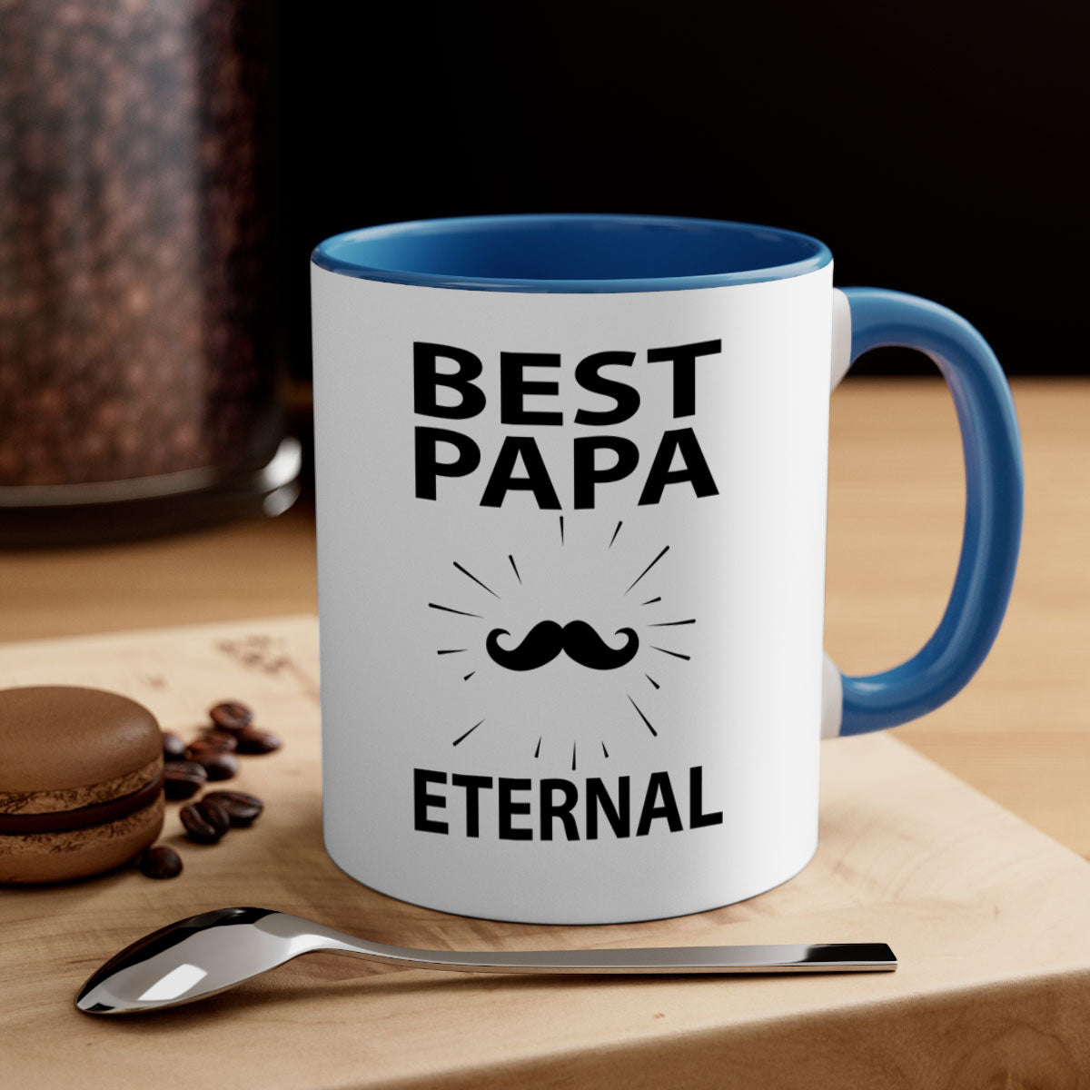 Best papa png 92# Mug with colorful handle and glossy finish, available in multiple colors and sizes.