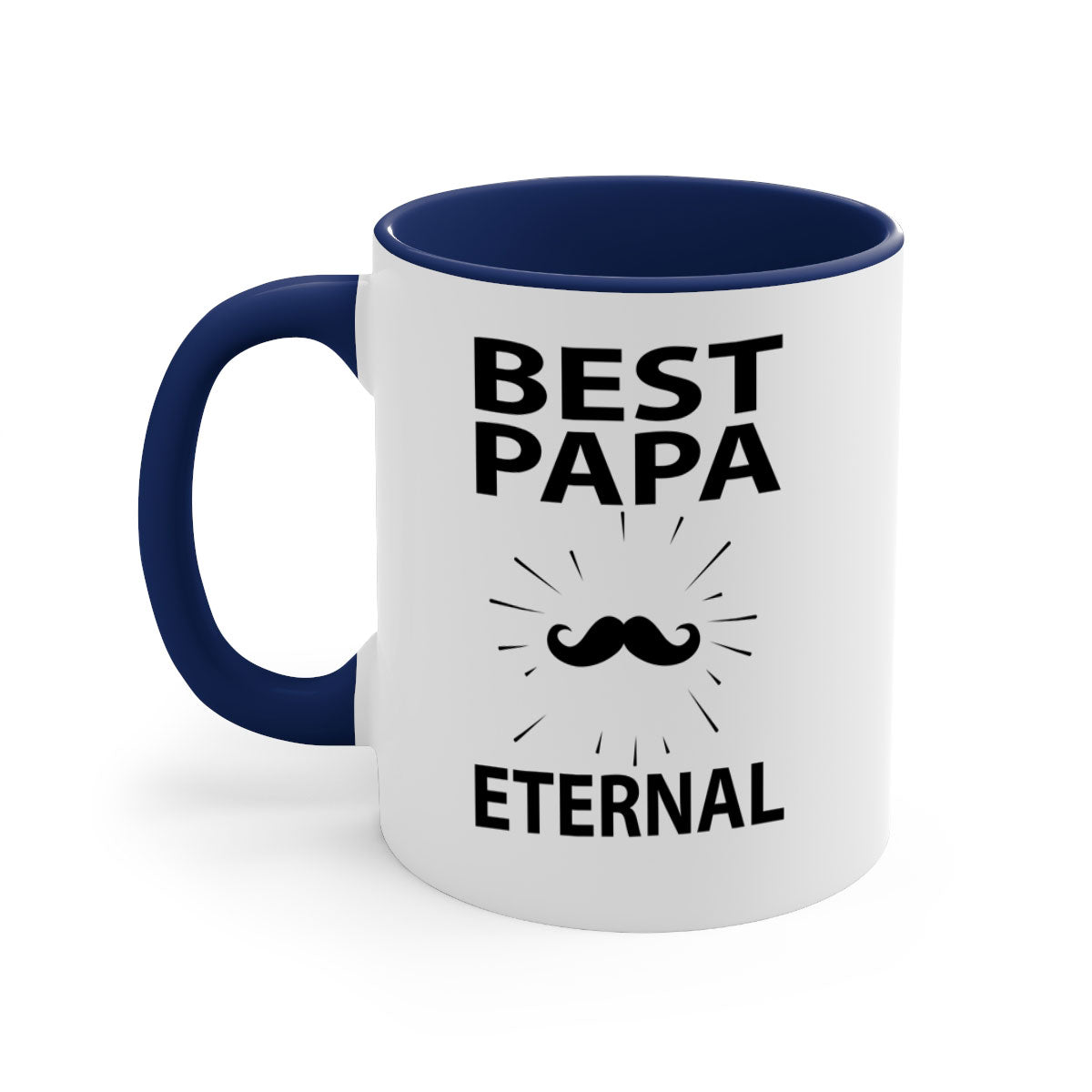Best papa png 92# Mug with colorful handle and glossy finish, available in multiple colors and sizes.