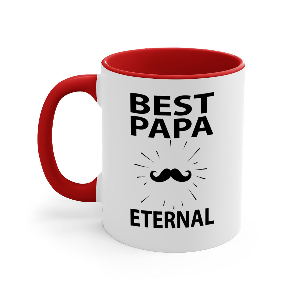 Best papa png 92# Mug with colorful handle and glossy finish, available in multiple colors and sizes.