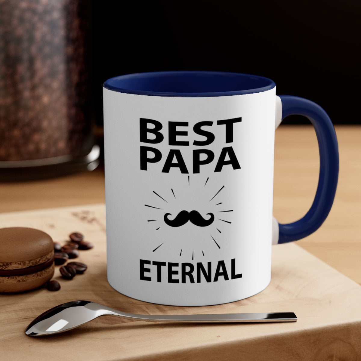 Best papa png 92# Mug with colorful handle and glossy finish, available in multiple colors and sizes.