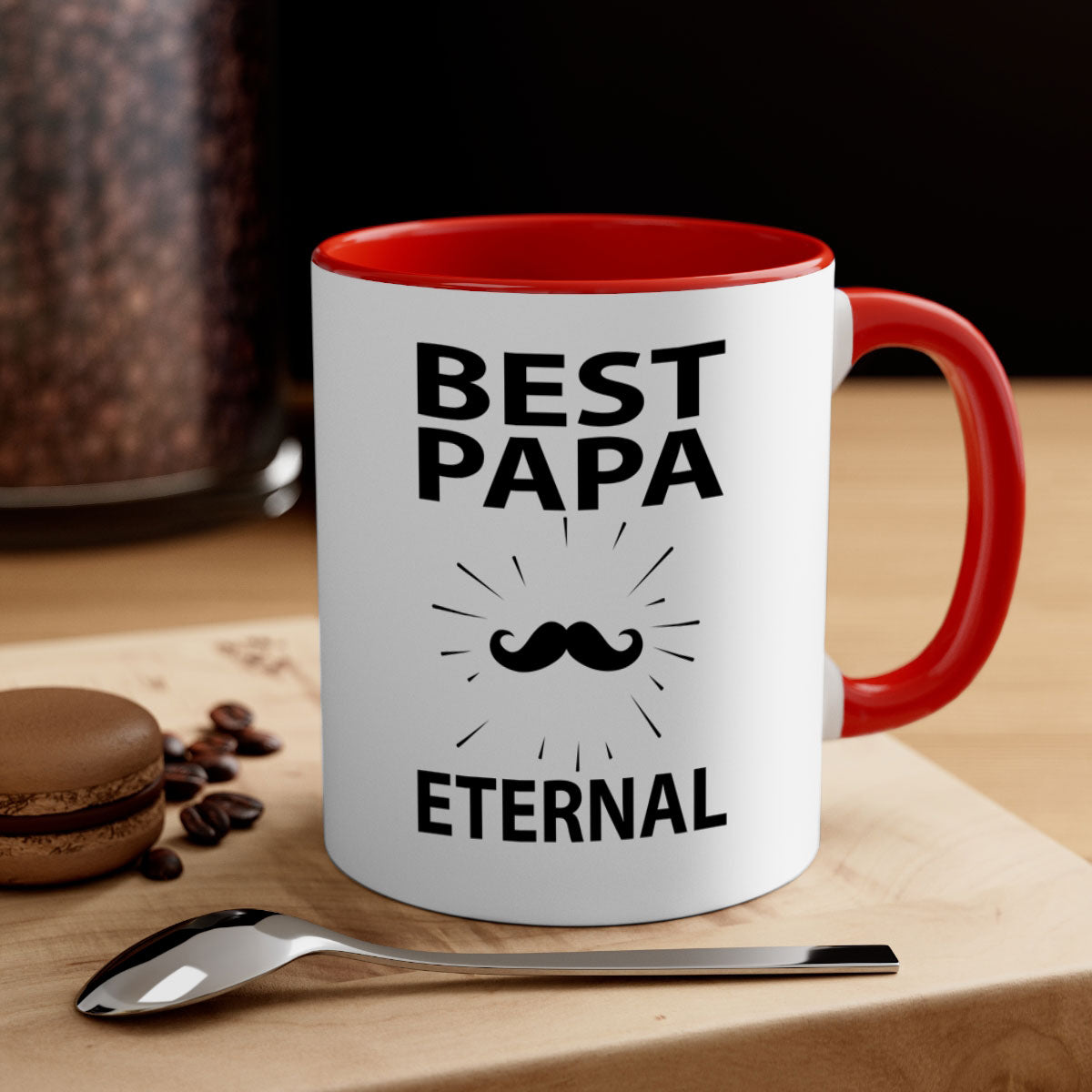 Best papa png 92# Mug with colorful handle and glossy finish, available in multiple colors and sizes.