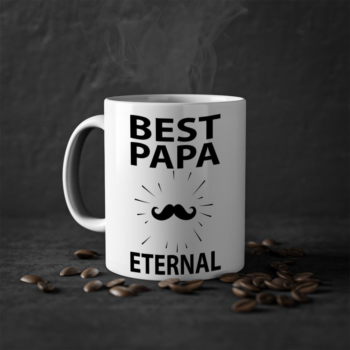 Best papa png 92# Mug with colorful handle and glossy finish, available in multiple colors and sizes.