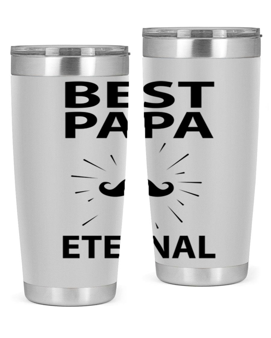 Best Papa Pnga 91# tumbler in stainless steel with a drink-thru lid, showcasing its double wall vacuum insulation.