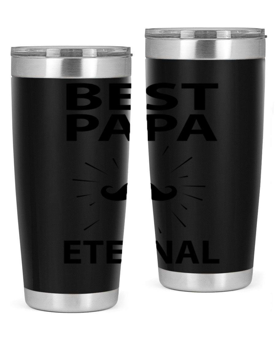 Best Papa Pnga 91# tumbler in stainless steel with a drink-thru lid, showcasing its double wall vacuum insulation.