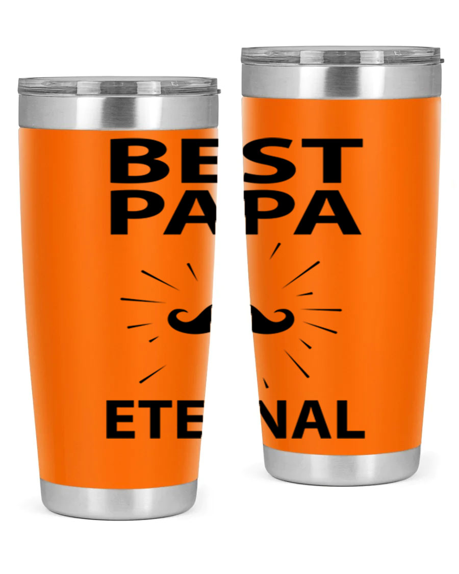 Best Papa Pnga 91# tumbler in stainless steel with a drink-thru lid, showcasing its double wall vacuum insulation.