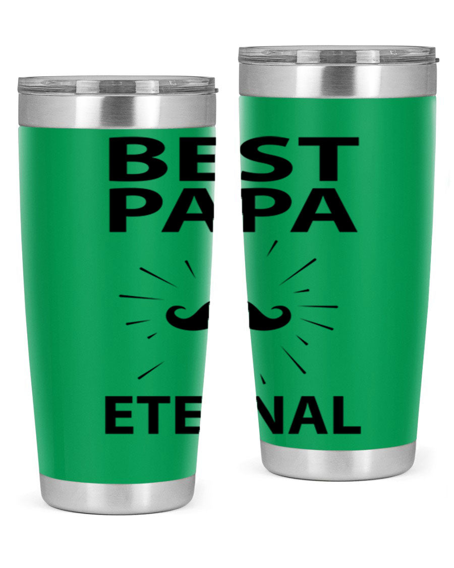 Best Papa Pnga 91# tumbler in stainless steel with a drink-thru lid, showcasing its double wall vacuum insulation.