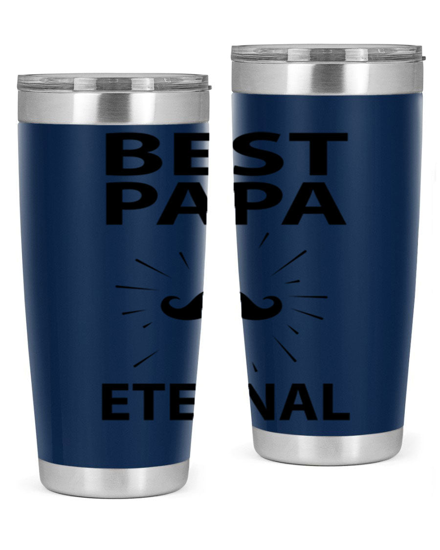 Best Papa Pnga 91# tumbler in stainless steel with a drink-thru lid, showcasing its double wall vacuum insulation.