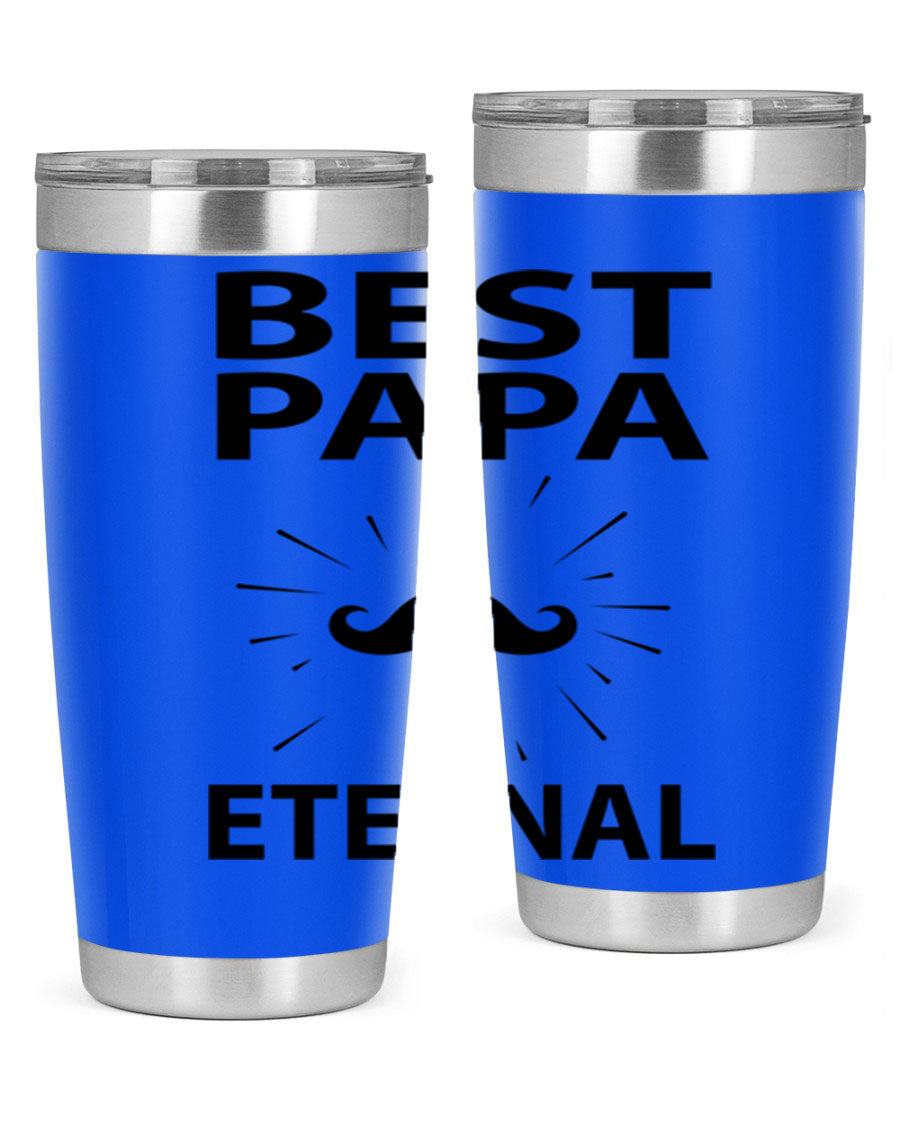 Best Papa Pnga 91# tumbler in stainless steel with a drink-thru lid, showcasing its double wall vacuum insulation.