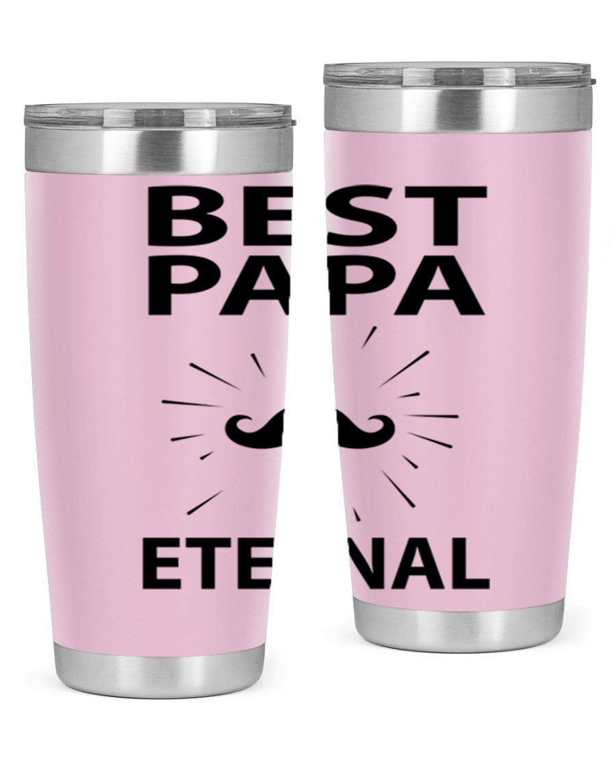 Best Papa Pnga 91# tumbler in stainless steel with a drink-thru lid, showcasing its double wall vacuum insulation.