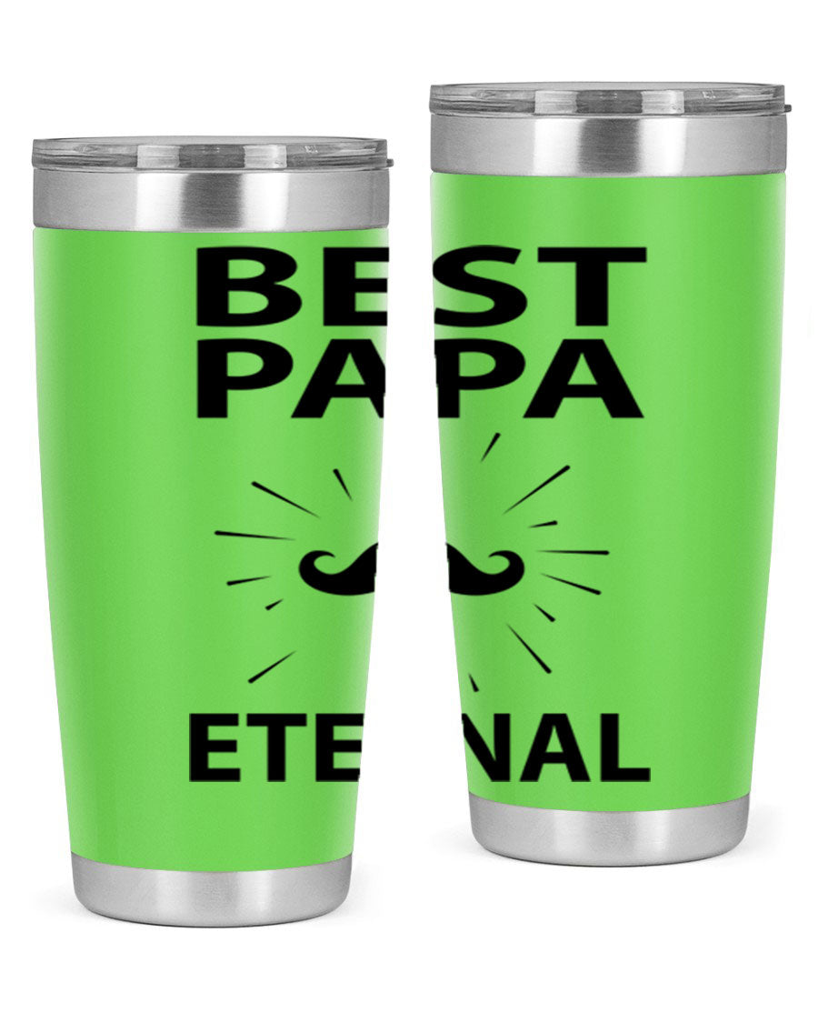 Best Papa Pnga 91# tumbler in stainless steel with a drink-thru lid, showcasing its double wall vacuum insulation.