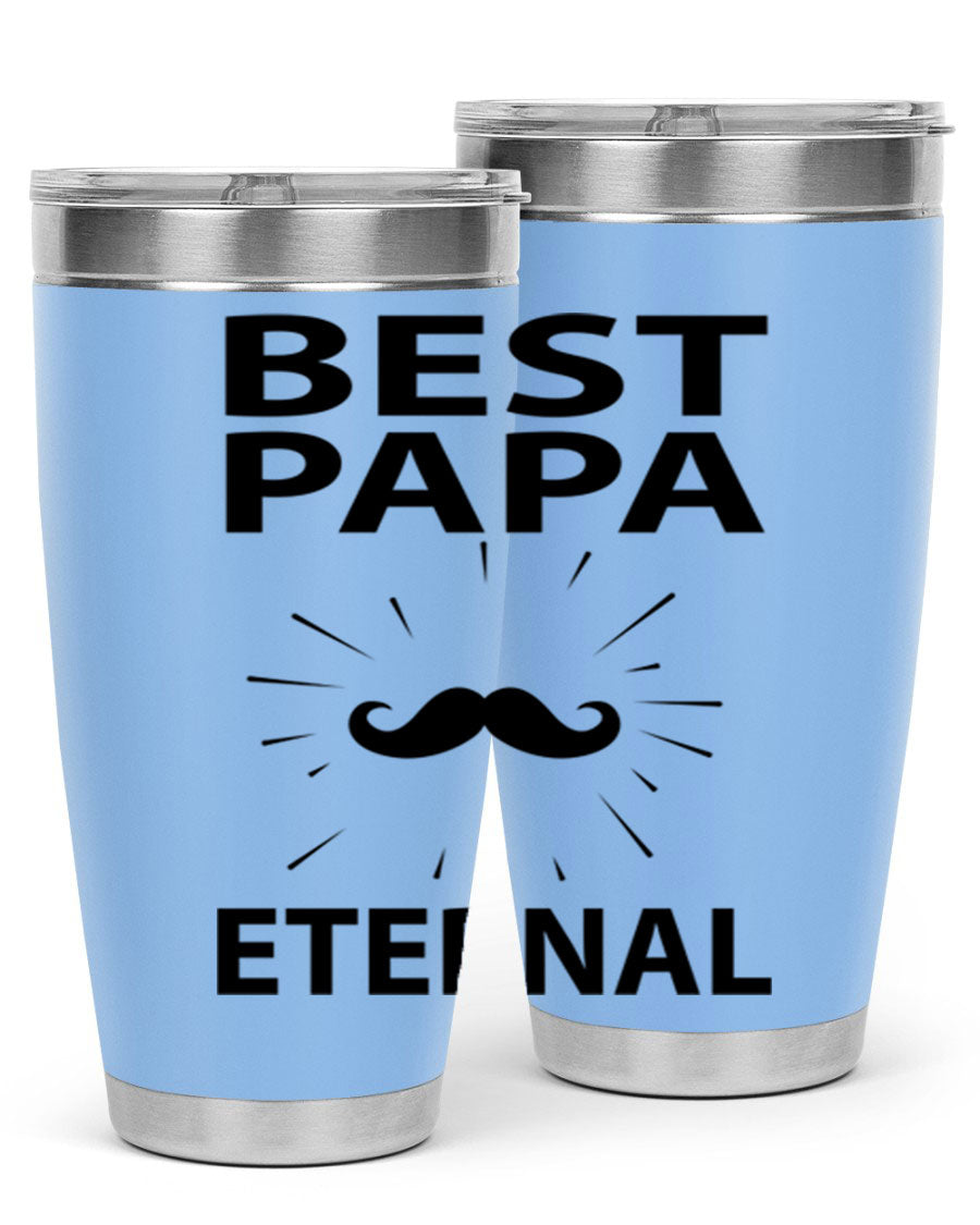 Best Papa Pnga 91# tumbler in stainless steel with a drink-thru lid, showcasing its double wall vacuum insulation.
