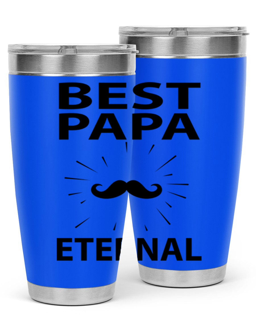 Best Papa Pnga 91# tumbler in stainless steel with a drink-thru lid, showcasing its double wall vacuum insulation.