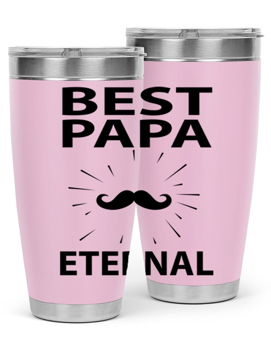 Best Papa Pnga 91# tumbler in stainless steel with a drink-thru lid, showcasing its double wall vacuum insulation.