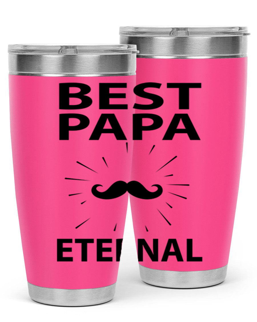 Best Papa Pnga 91# tumbler in stainless steel with a drink-thru lid, showcasing its double wall vacuum insulation.
