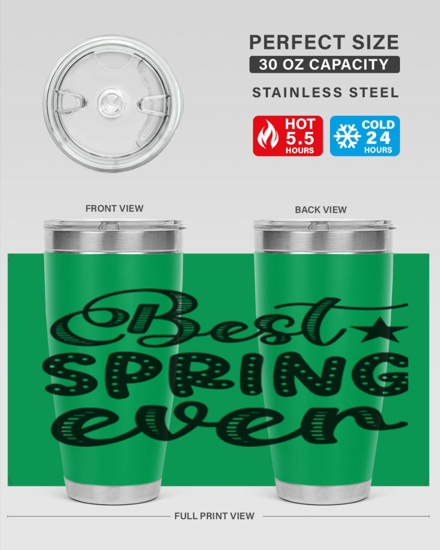 Best Spring Ever 33# Tumbler, a stylish 20oz stainless steel tumbler with double wall vacuum insulation and a drink-thru lid.