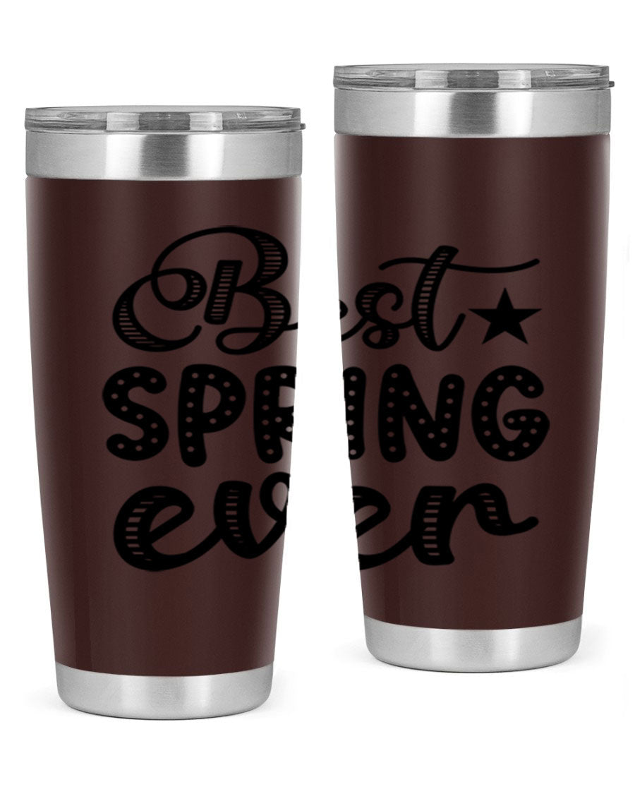 Best Spring Ever 33# Tumbler, a stylish 20oz stainless steel tumbler with double wall vacuum insulation and a drink-thru lid.