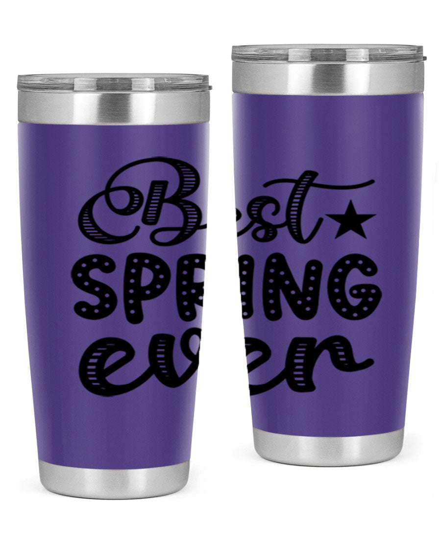 Best Spring Ever 33# Tumbler, a stylish 20oz stainless steel tumbler with double wall vacuum insulation and a drink-thru lid.