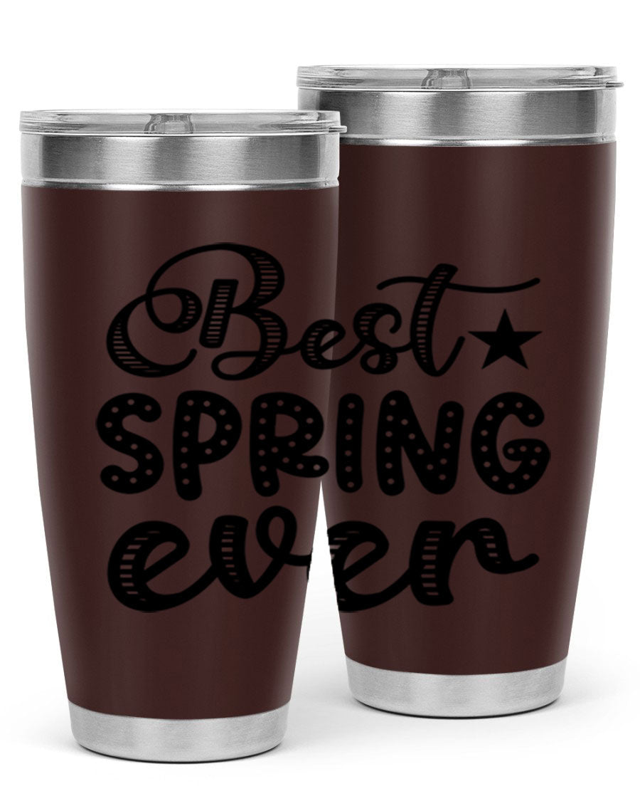 Best Spring Ever 33# Tumbler, a stylish 20oz stainless steel tumbler with double wall vacuum insulation and a drink-thru lid.