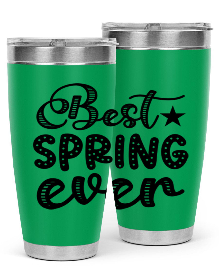 Best Spring Ever 33# Tumbler, a stylish 20oz stainless steel tumbler with double wall vacuum insulation and a drink-thru lid.