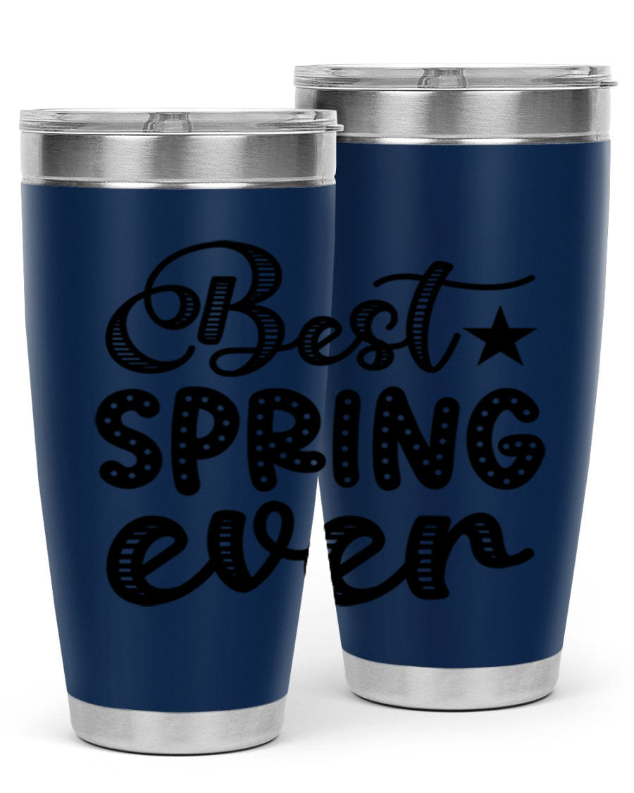 Best Spring Ever 33# Tumbler, a stylish 20oz stainless steel tumbler with double wall vacuum insulation and a drink-thru lid.