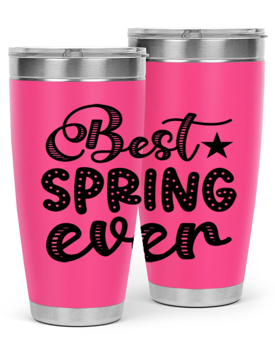 Best Spring Ever 33# Tumbler, a stylish 20oz stainless steel tumbler with double wall vacuum insulation and a drink-thru lid.