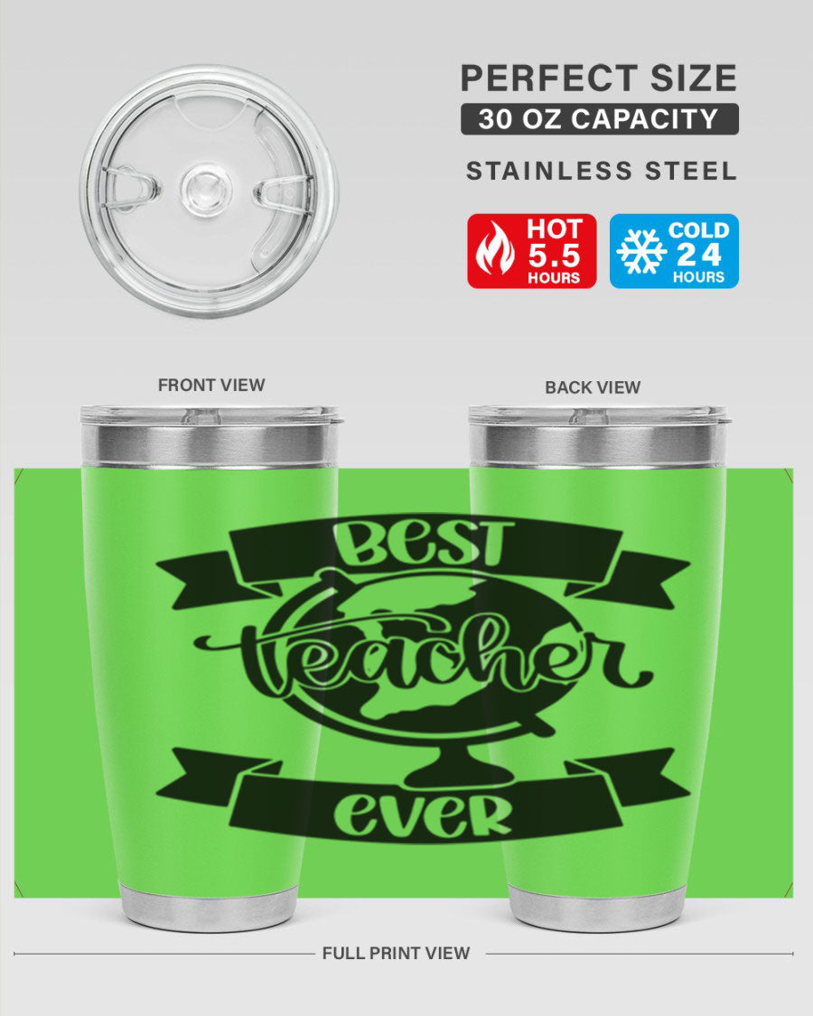Best Teacher Ever Style 86# tumbler in stainless steel with a stylish design, perfect for hot and cold beverages.