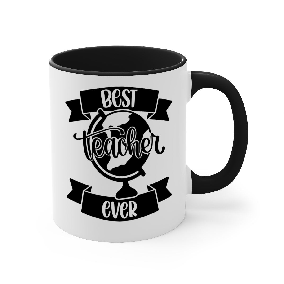 Best Teacher Ever Style 86# Mug with colorful handle and glossy finish, available in multiple colors and sizes.