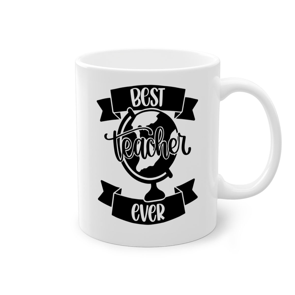 Best Teacher Ever Style 86# Mug with colorful handle and glossy finish, available in multiple colors and sizes.