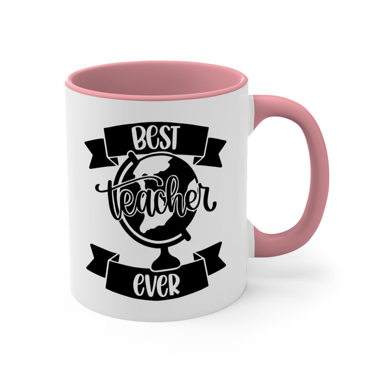 Best Teacher Ever Style 86# Mug with colorful handle and glossy finish, available in multiple colors and sizes.