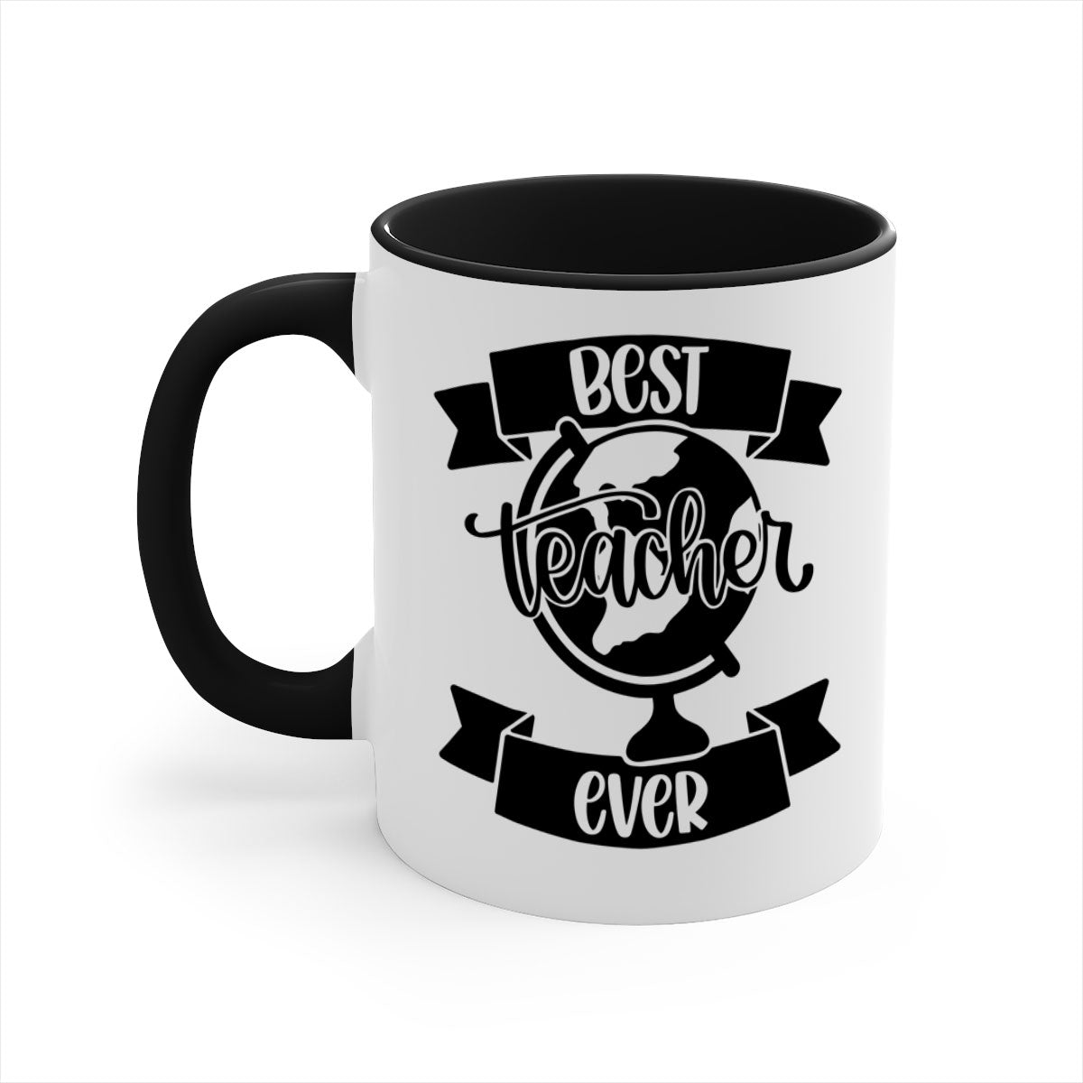 Best Teacher Ever Style 86# Mug with colorful handle and glossy finish, available in multiple colors and sizes.