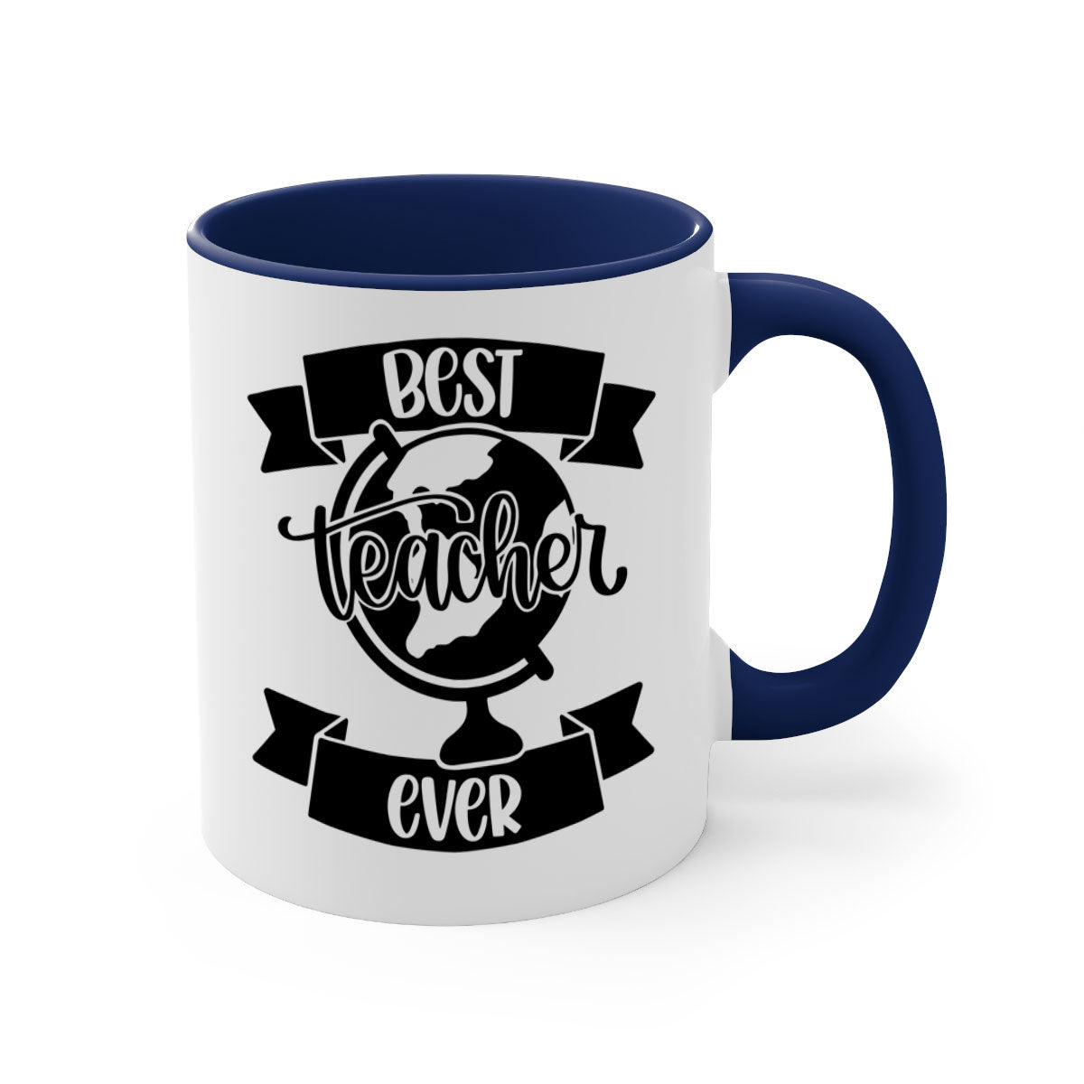 Best Teacher Ever Style 86# Mug with colorful handle and glossy finish, available in multiple colors and sizes.