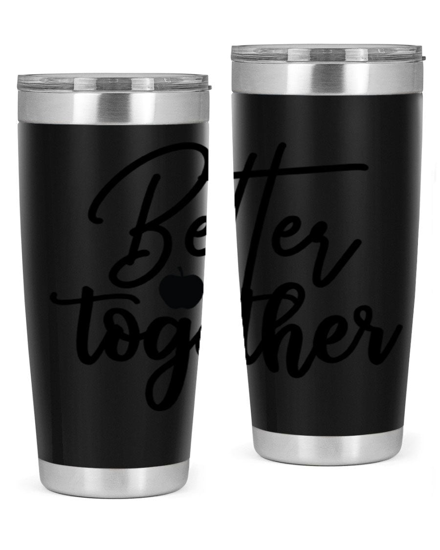 Better Together 20oz Tumbler made of stainless steel with a sleek design, featuring a drink-thru lid and copper lining.