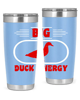 Big Duck Energy Style 6# Tumbler in stainless steel with a vibrant design, perfect for hot and cold beverages.