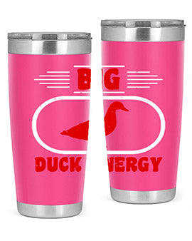 Big Duck Energy Style 6# Tumbler in stainless steel with a vibrant design, perfect for hot and cold beverages.