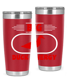Big Duck Energy Style 6# Tumbler in stainless steel with a vibrant design, perfect for hot and cold beverages.