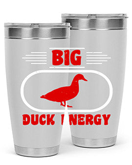 Big Duck Energy Style 6# Tumbler in stainless steel with a vibrant design, perfect for hot and cold beverages.
