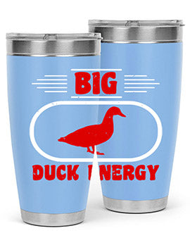 Big Duck Energy Style 6# Tumbler in stainless steel with a vibrant design, perfect for hot and cold beverages.