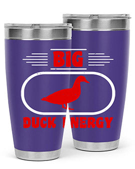 Big Duck Energy Style 6# Tumbler in stainless steel with a vibrant design, perfect for hot and cold beverages.
