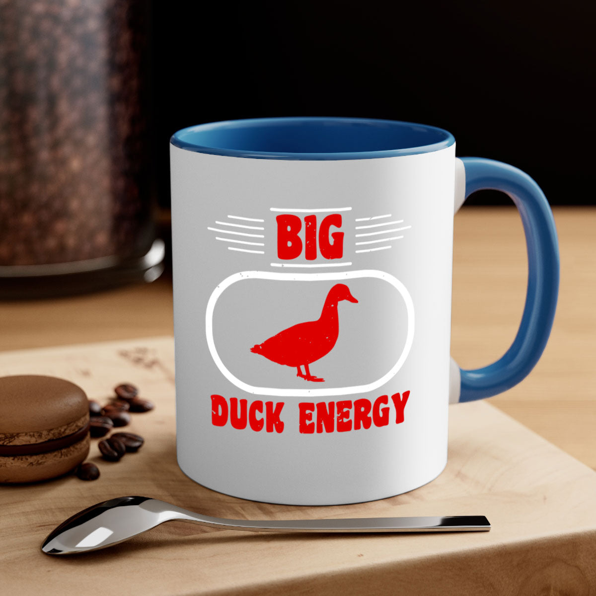 Big Duck Energy Style 6# Mug with colorful handle and glossy finish, available in multiple colors and sizes.