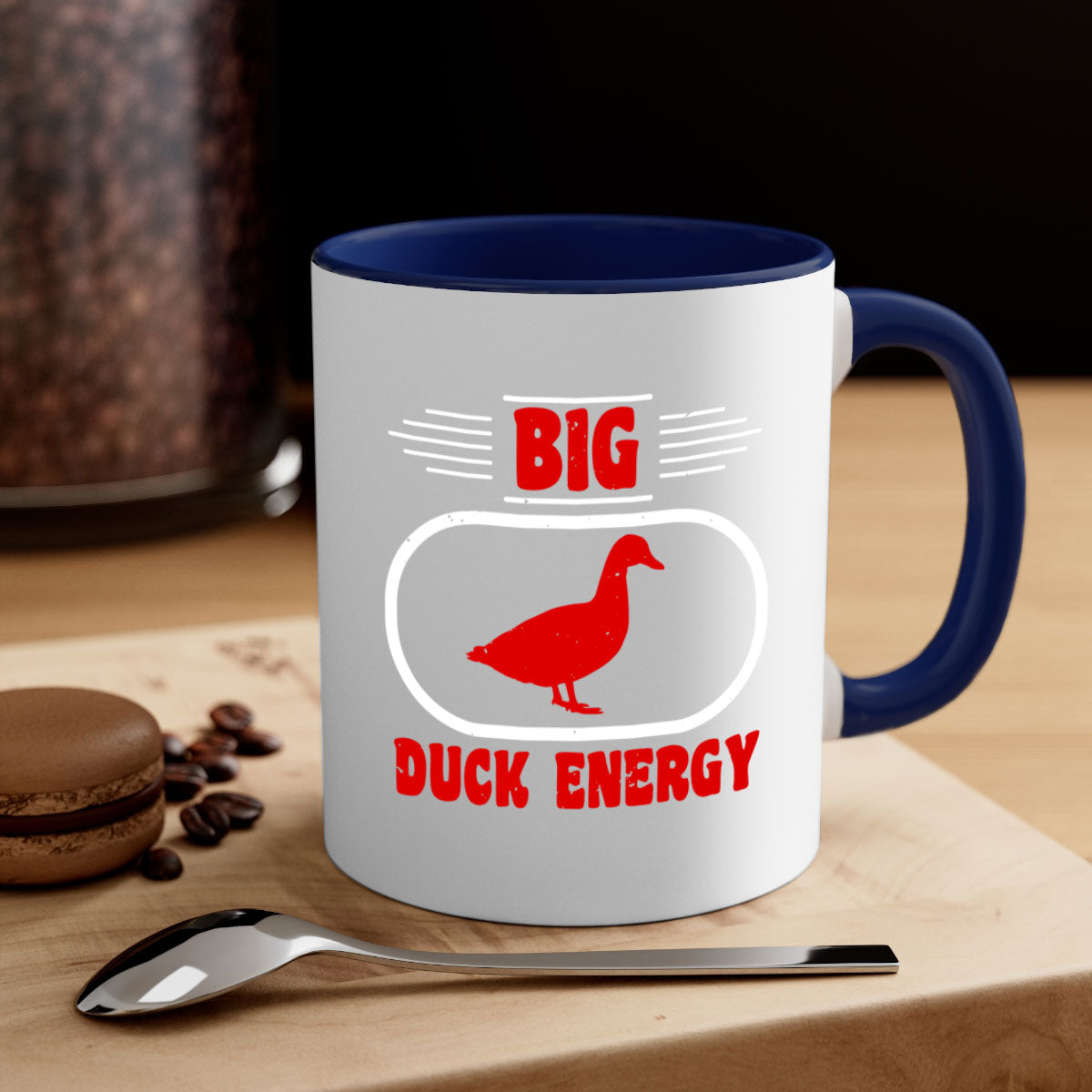 Big Duck Energy Style 6# Mug with colorful handle and glossy finish, available in multiple colors and sizes.