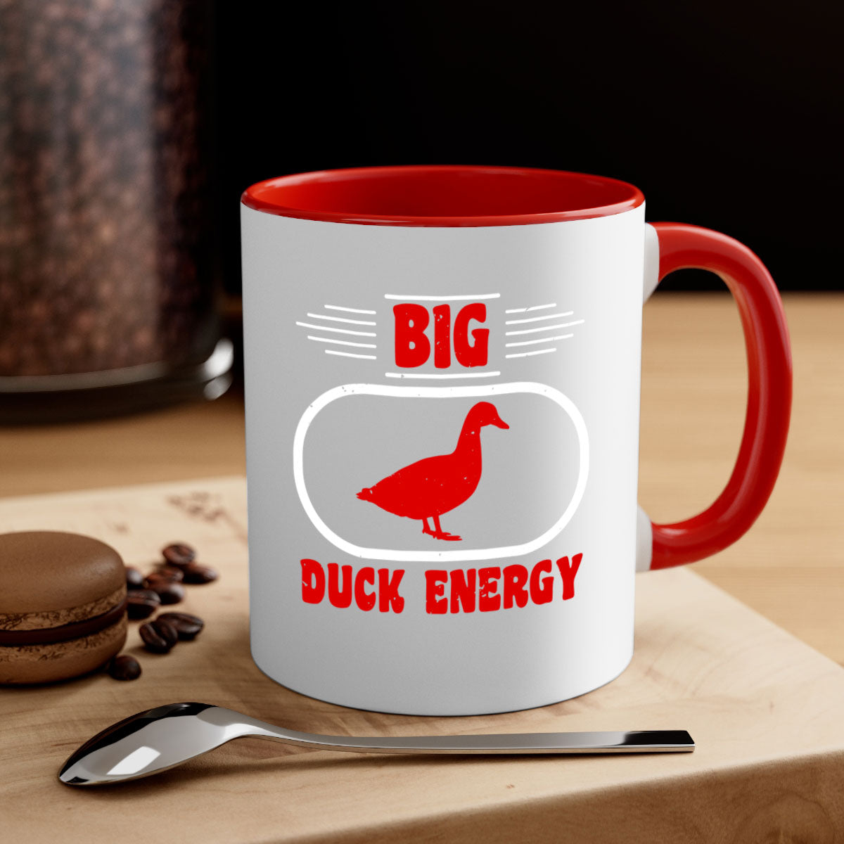 Big Duck Energy Style 6# Mug with colorful handle and glossy finish, available in multiple colors and sizes.