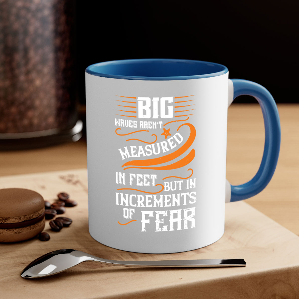 Big Waves Mug featuring a two-tone design with a colored handle and glossy finish, available in multiple colors and sizes.