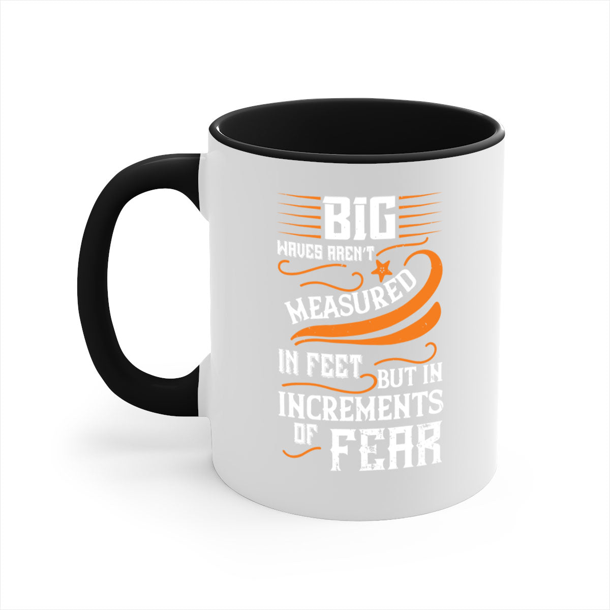 Big Waves Mug featuring a two-tone design with a colored handle and glossy finish, available in multiple colors and sizes.