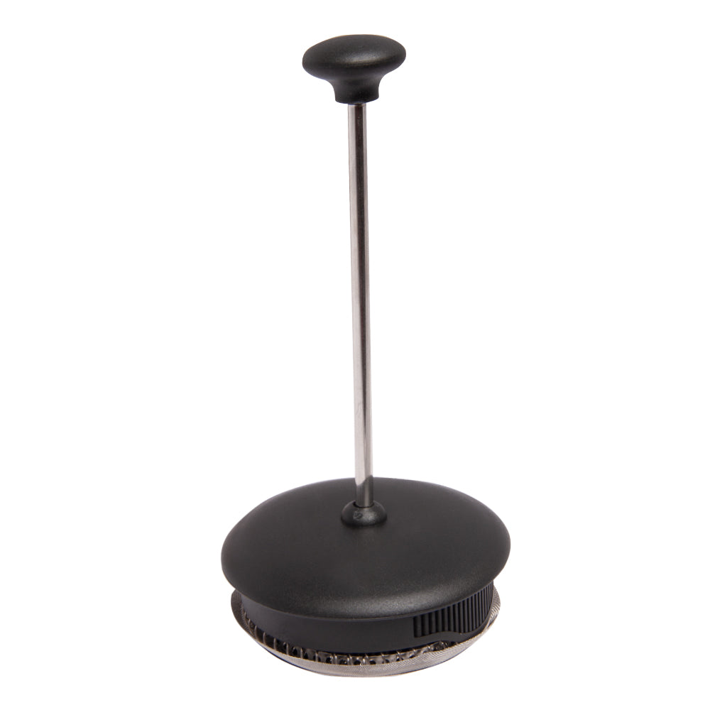 BiggCoffee FY92 French Press 350 ML aus Edelstahl und Borosilikatglas mit hitzebeständigem Kunststoffgriff, ideal für aromatischen Kaffee.