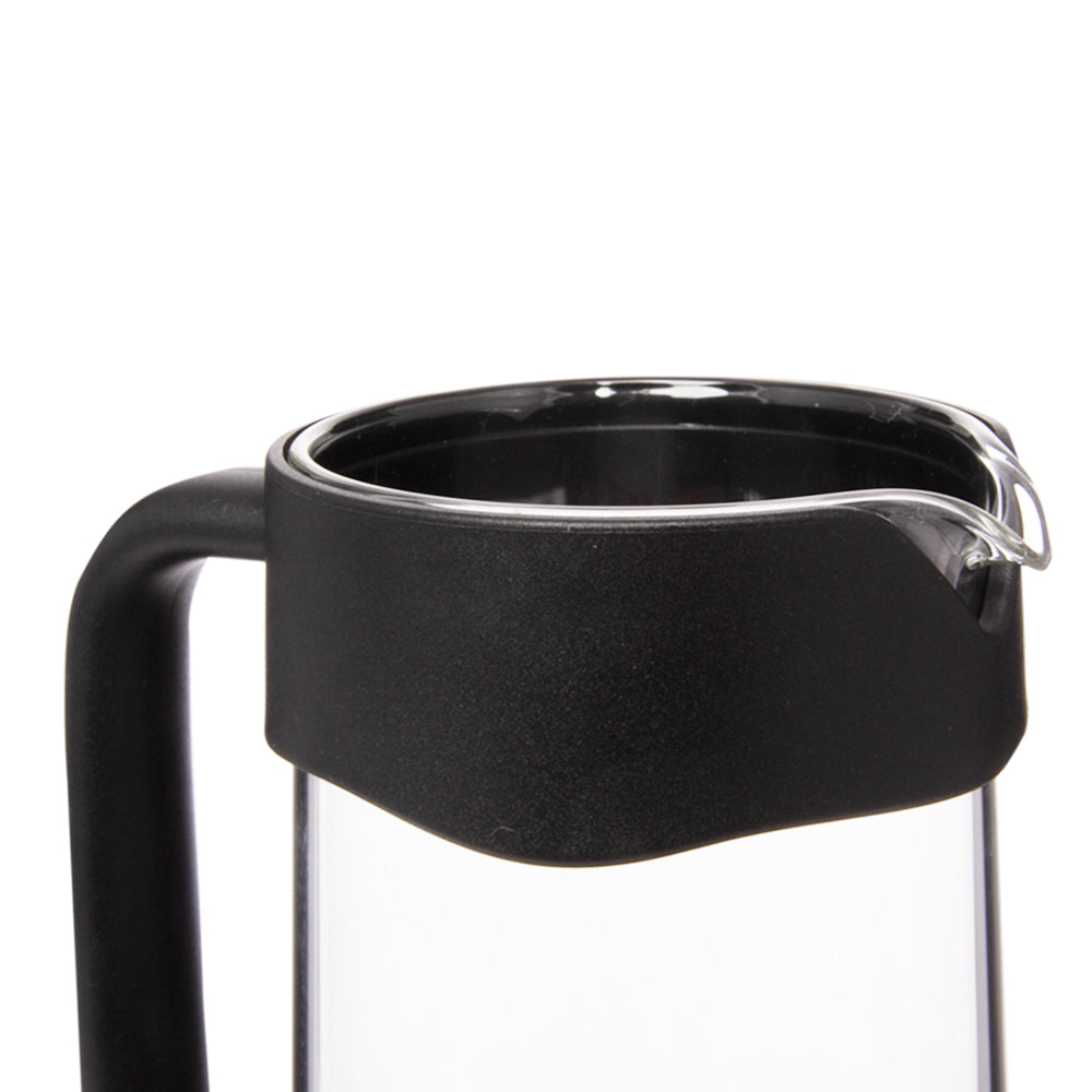 BiggCoffee FY92 French Press 350 ML aus Edelstahl und Borosilikatglas mit hitzebeständigem Kunststoffgriff, ideal für aromatischen Kaffee.