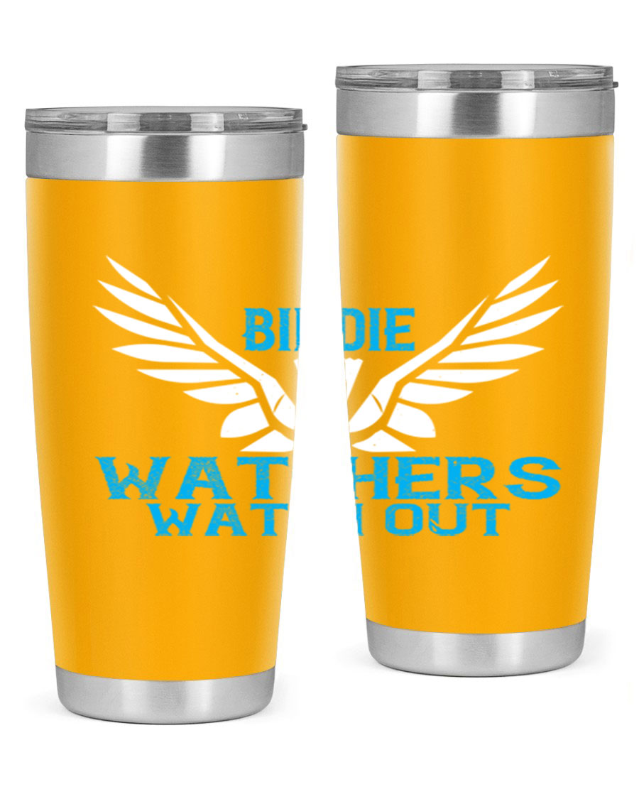 Birdie Watchers 20oz stainless steel tumbler with a sleek design, perfect for hot and cold beverages.