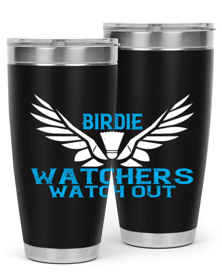 Birdie Watchers 20oz stainless steel tumbler with a sleek design, perfect for hot and cold beverages.