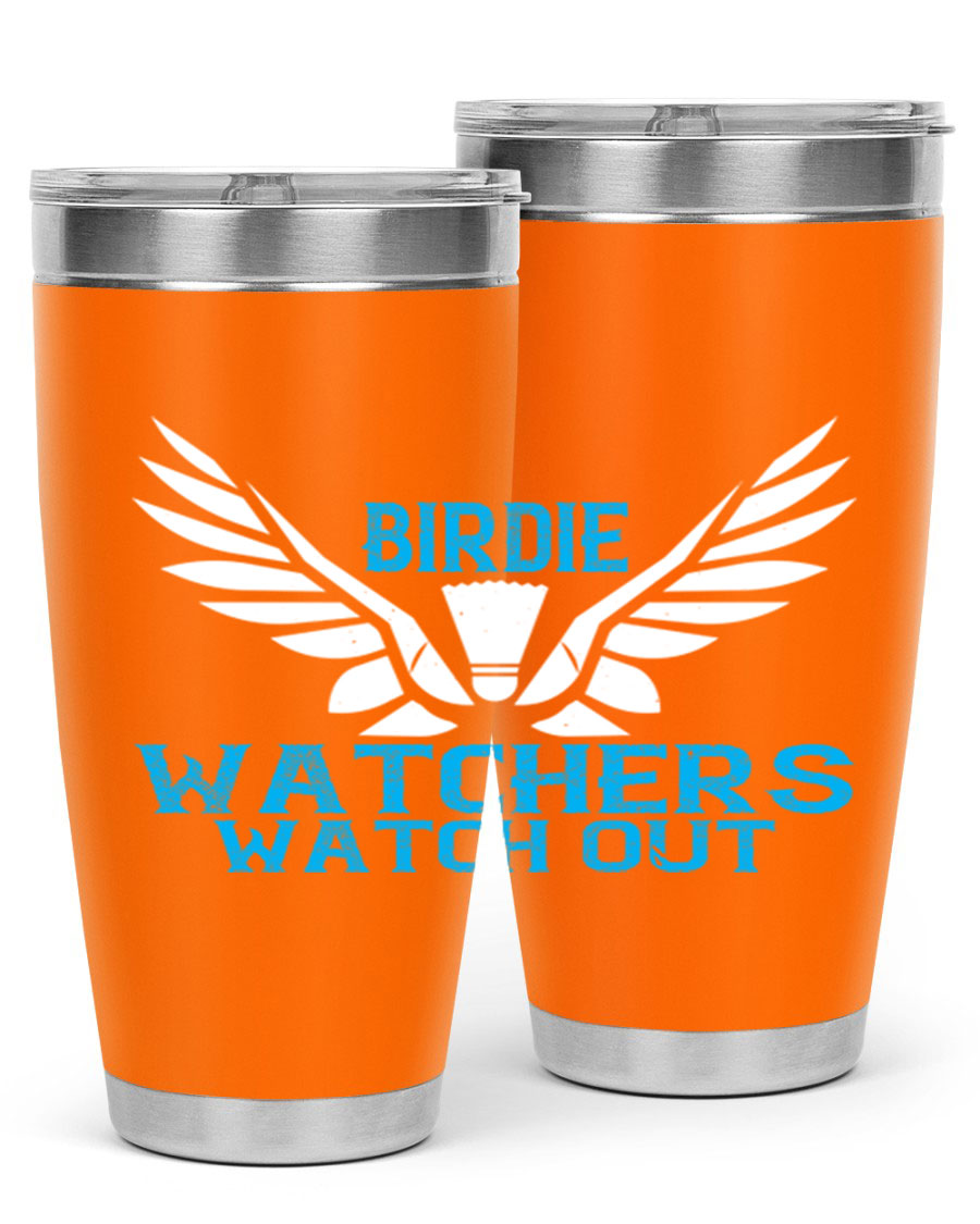 Birdie Watchers 20oz stainless steel tumbler with a sleek design, perfect for hot and cold beverages.