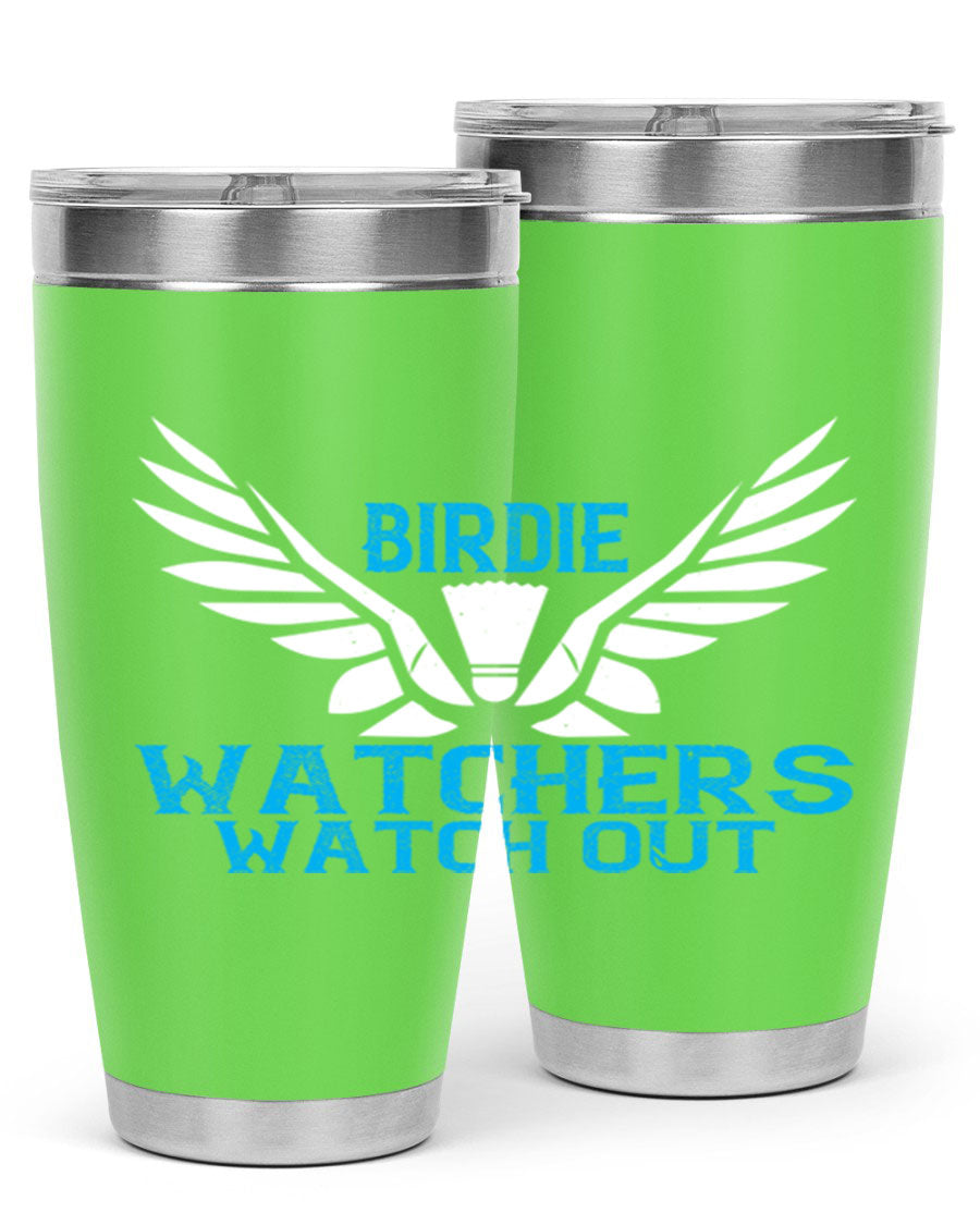 Birdie Watchers 20oz stainless steel tumbler with a sleek design, perfect for hot and cold beverages.