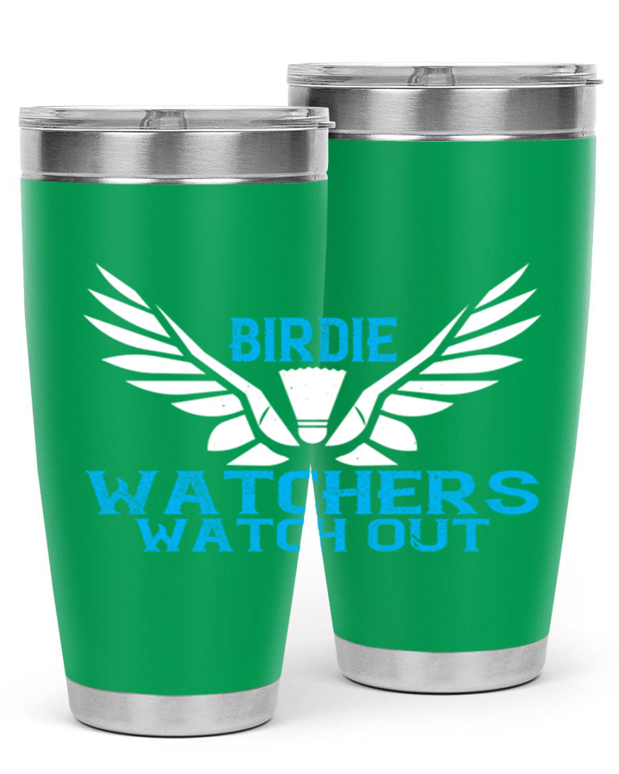 Birdie Watchers 20oz stainless steel tumbler with a sleek design, perfect for hot and cold beverages.